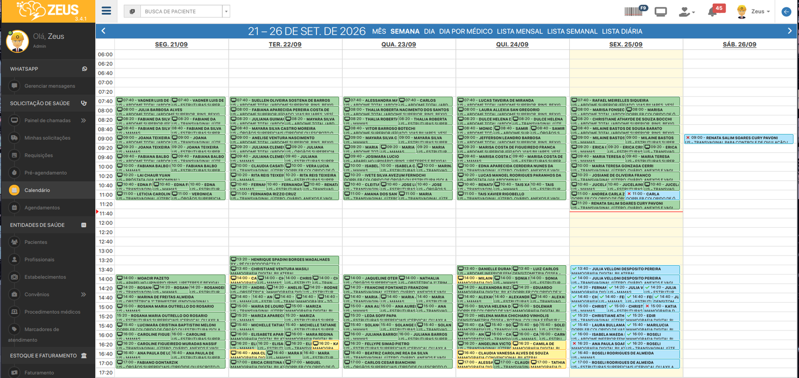 Agenda Semanal do Zeus RIS